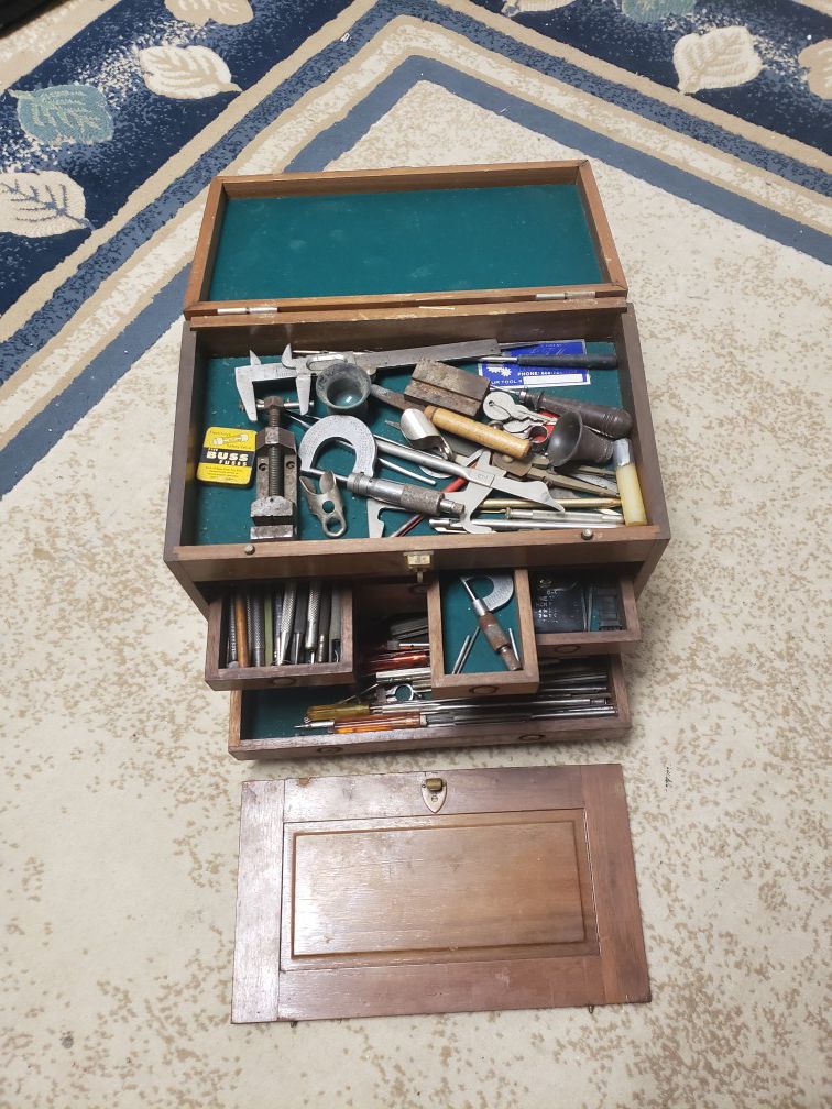 Antique Vintage Tool Box Wooden