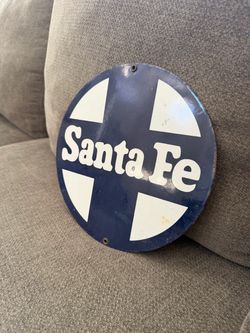 Santa Fe Railroad Porcelain Enamel Sign