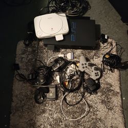 PLAYSTATION WITH ALL ATTACHMENTS 