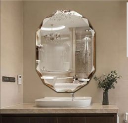 30 in. W x 36 in. L Single Beveled Edge Bath Wall Vanity Mirror