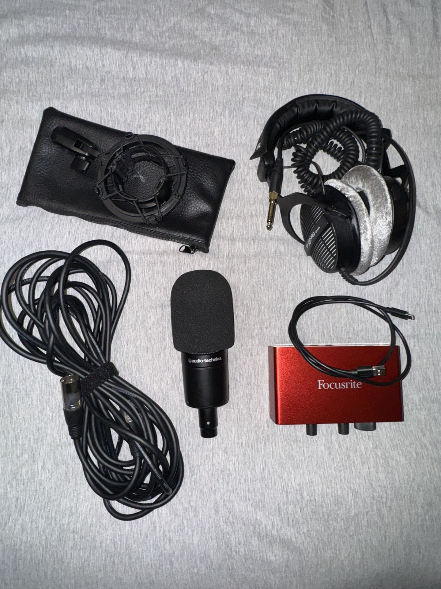 Studio Recording Bundle – Mic, Interface, Headphones – $230 OBO