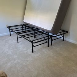 Queen Mattress And Frame( Pick Up Sunday Morning)