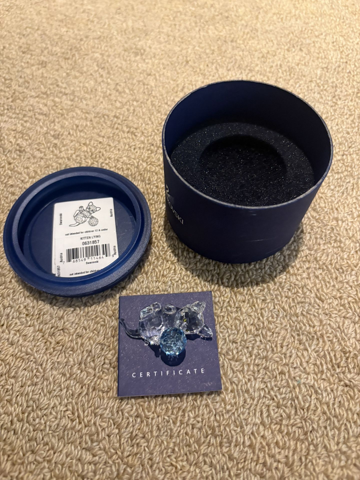 Swarovski Crystal Kitten Figurine – With Original Box & Certificate