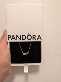 Pandora Gold-Tone Bar Pendant Necklace
