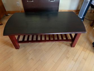 Wood Coffee Table with Lower Shelf