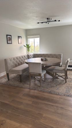 PENDING SALE-Free for pick up table, chairs and couch bench