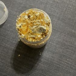 Jar Of Gold Leaf Flakes 