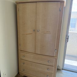 wood armoire/wardrobe With TV Storage