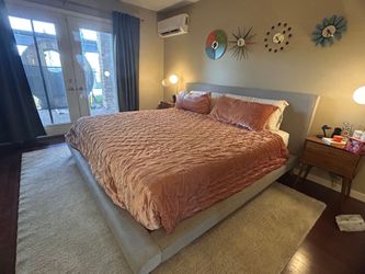 West Elm King Fabric Platform Bed
