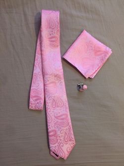 Wedding Floral Paisley Tie silk men's necktie Pocket Square Cufflinks Set