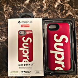 Supreme x Mophie iPhone 7/8 Red Juice Pack Air Slim Protective Battery Case 2018