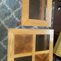2 Glass & Premium Wood Tables For CHEAP