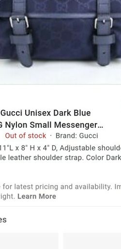 Gucci Blue Nylon Messenger Bag