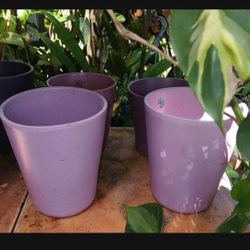 Ceramic Planters Purple Houseplant Pots 