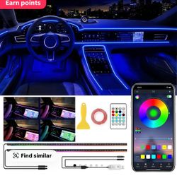 Ceesooi Smart LED Interior Car Lights, USB Powered RGB Car Ambient Lightin