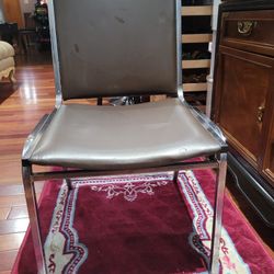 Leather Side Chair-metal Frame