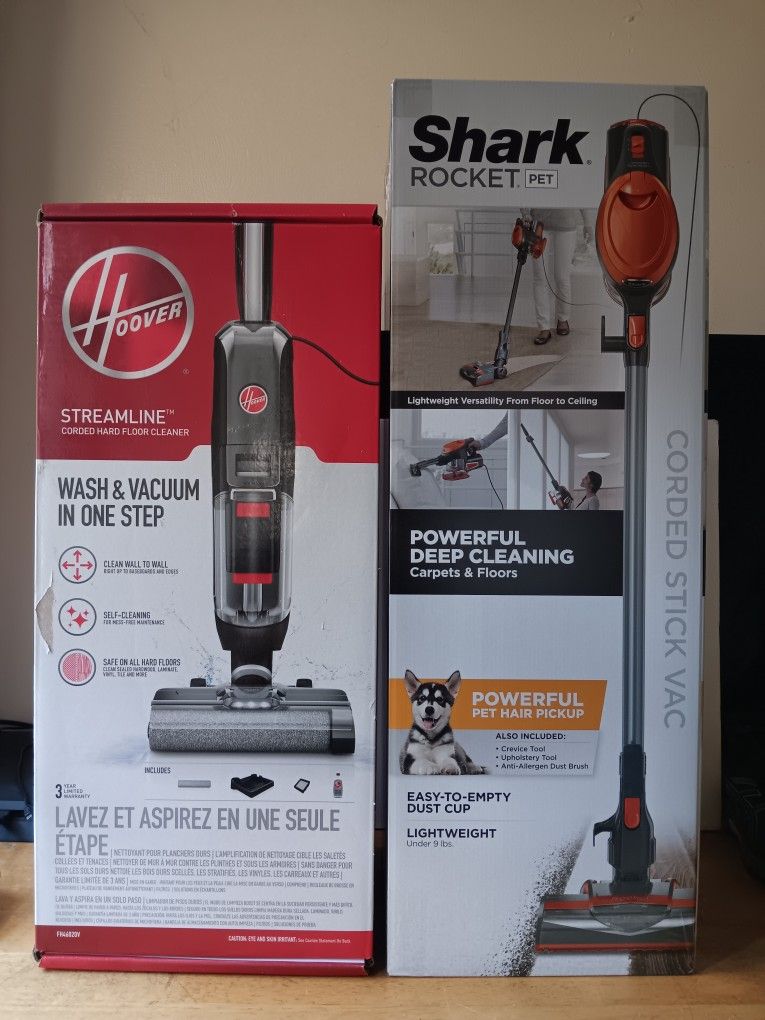 Shark Rocket Pet Vacuum and Hoover Streamline Hard Floor Cleaner. Floor Care Special! Brand New!