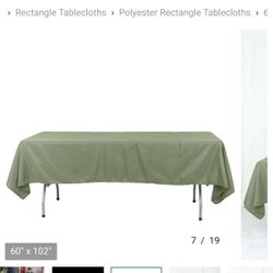 10 Sage Green Rectangular Tablecloths 