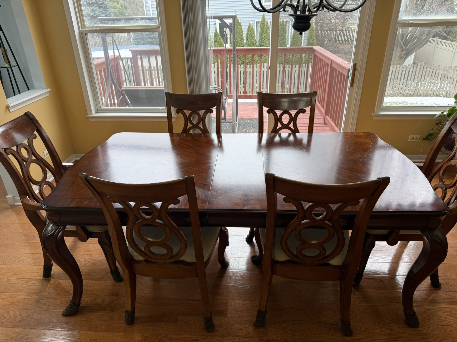 7 Piece Solid Wood EXTENDABLE Dining Table Set for Sale in Elgin, IL ...