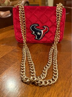 Texans red velvet purse