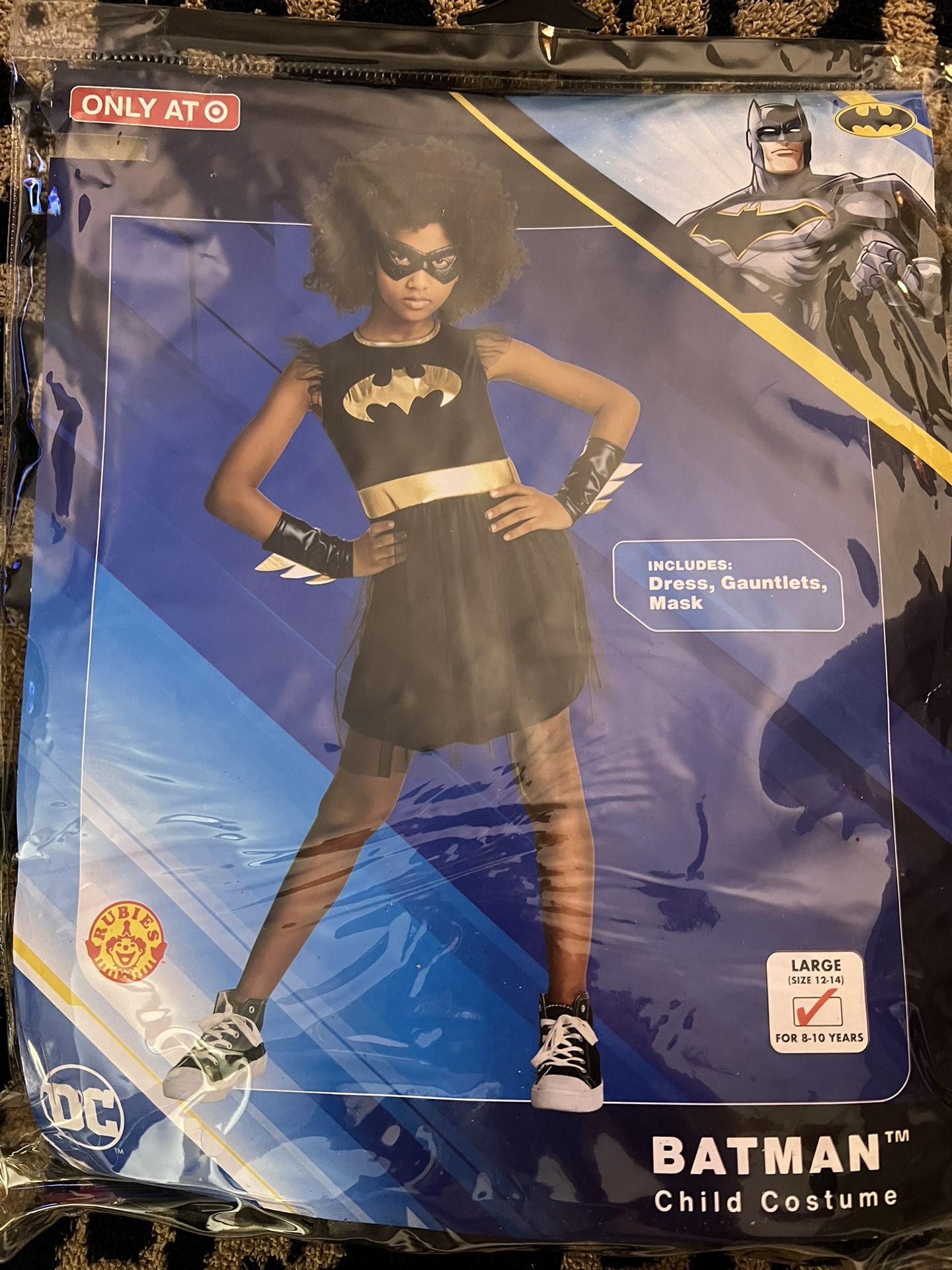 Marvel Batgirl Bat Girl Halloween Costume Sz Large 12-14 8-10yrs