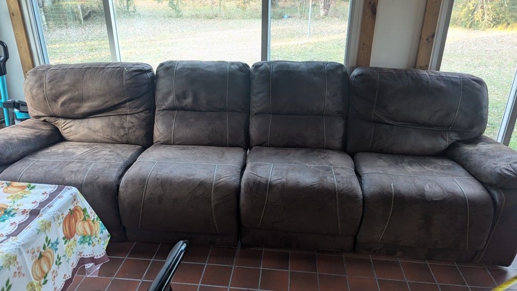 Micro Fiber Brown Recliner sectional couch. Need gone ASAP!!!