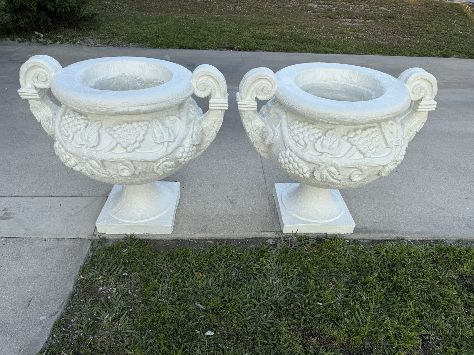 Set Of 2 Large Concrete Planters