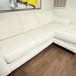 Off White Fabric Right Chaise Sectional 