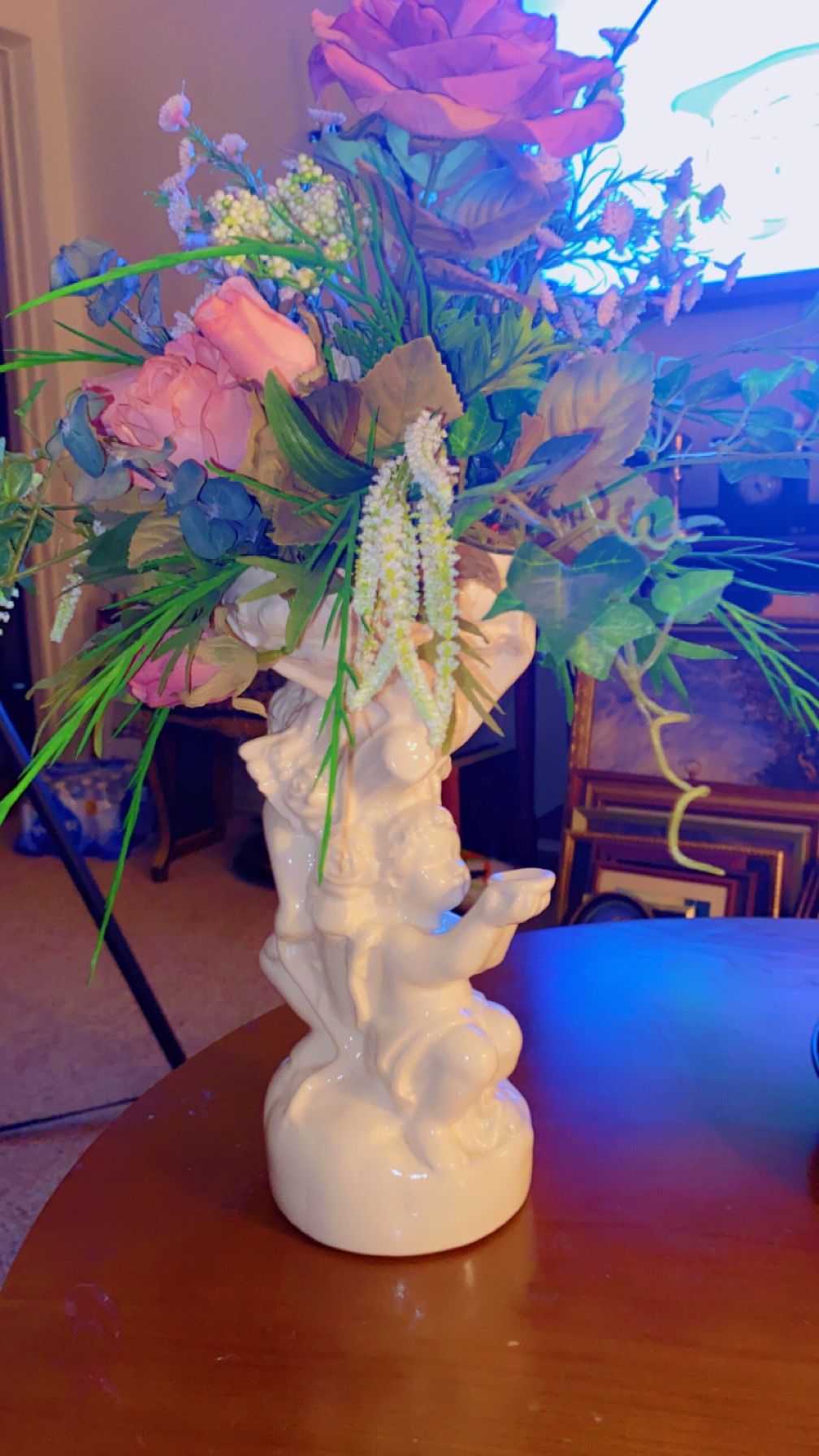 Beautiful Vase With Faux Flowers