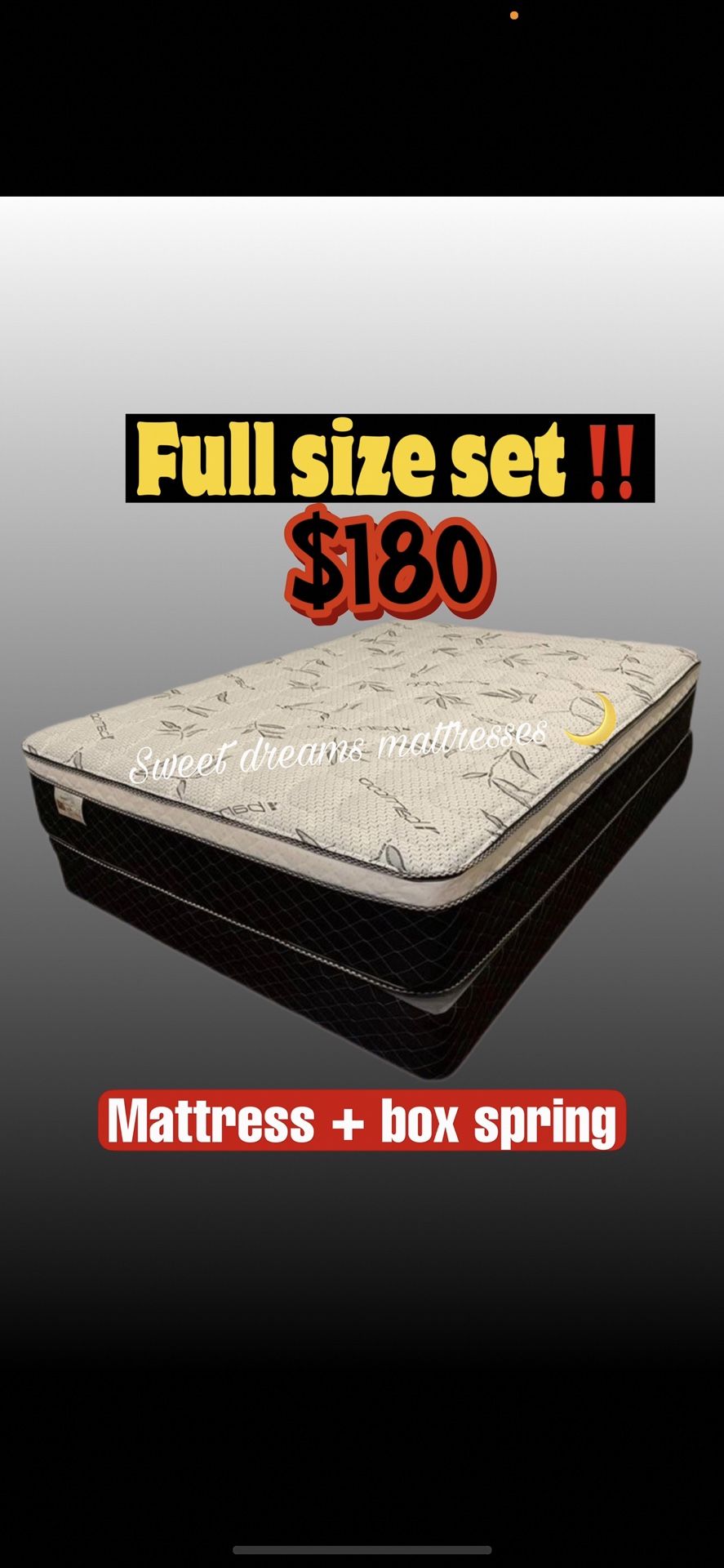 Full Size Pillow Top Mattress Set ‼️‼️