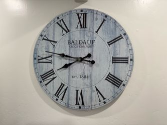 Large Baldauf Clock Company Farmhouse Wall Clock