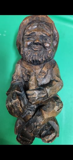 Hand-Carved Wooden Folk Art Figure