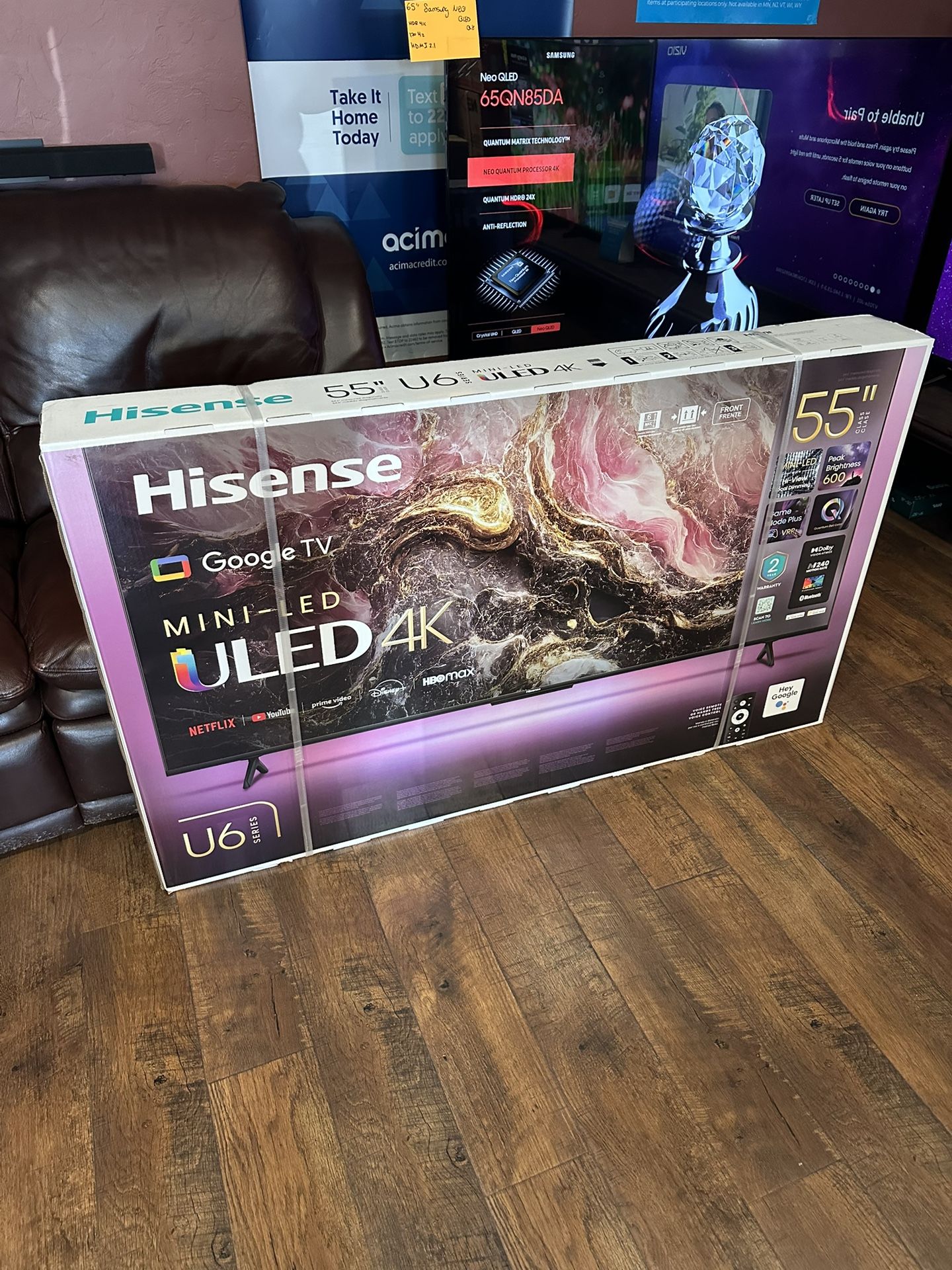 55” Hisense U6K Smart 4K Game Mode