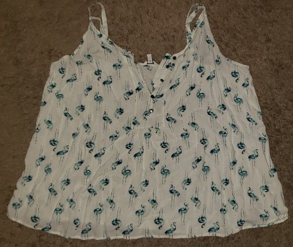 Sonoma Summer Sleeveless Tank-Top Shirt Flamingo Design (Plus Size)