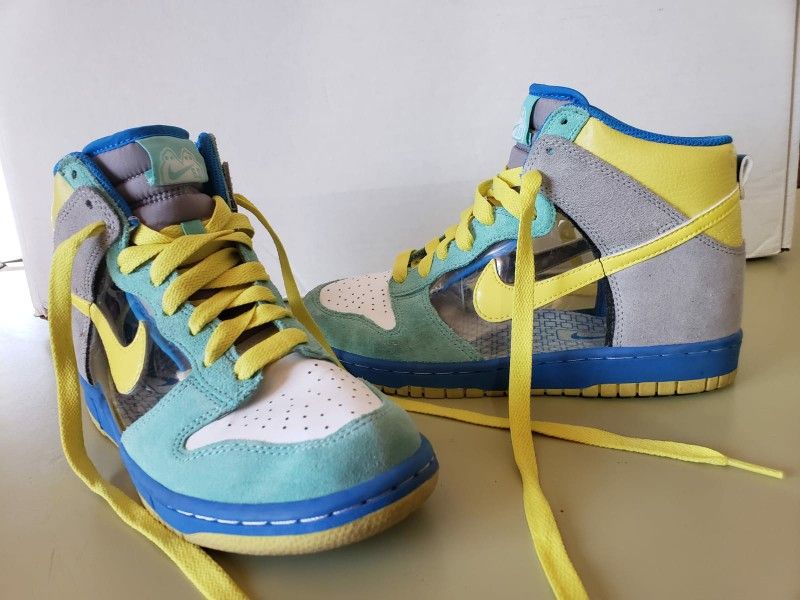 RARE! Nike Dunk Women Size Animal Denim Force Leopard Blue