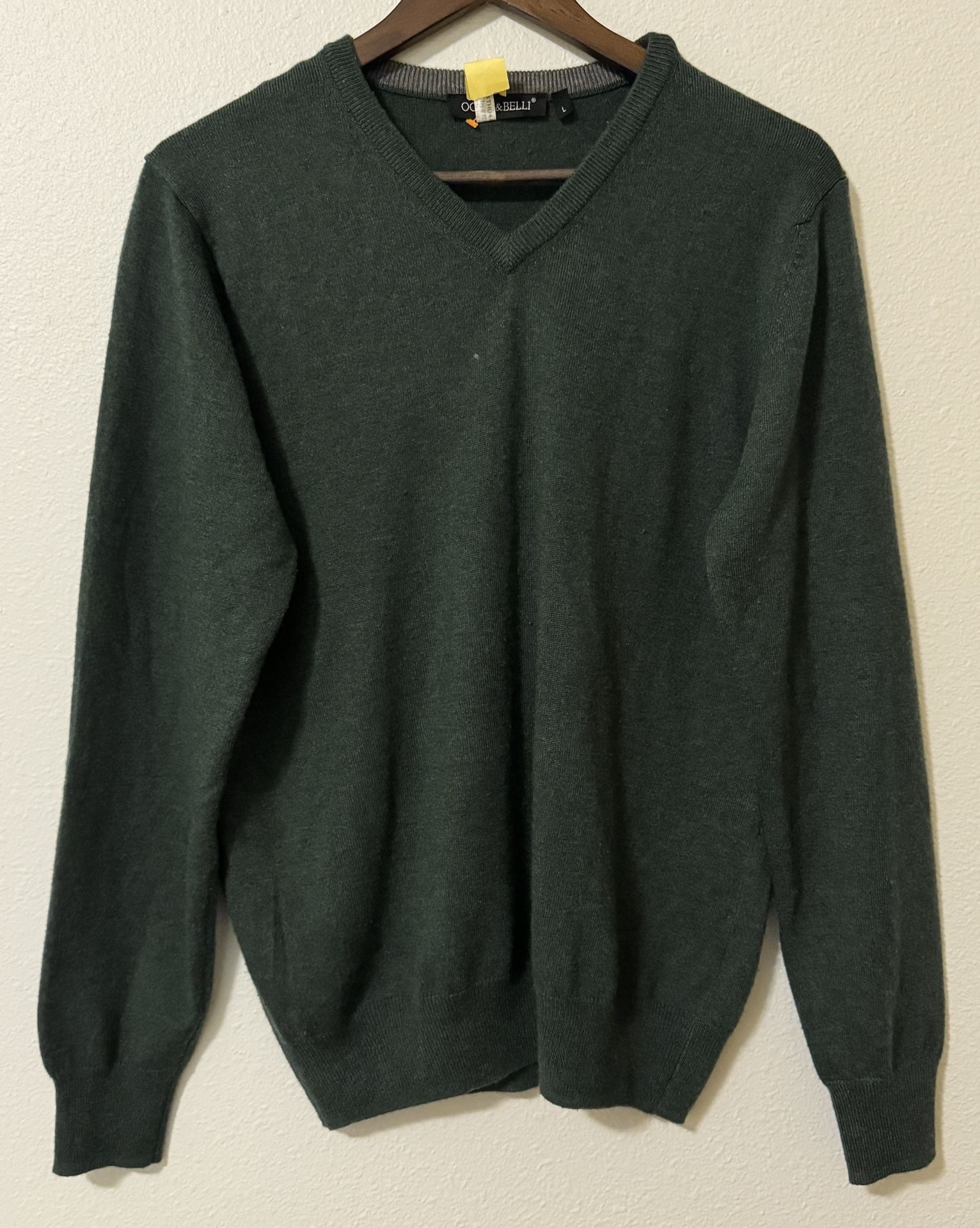 OCCHI & BELLI Polo Knit Sweater Green Large