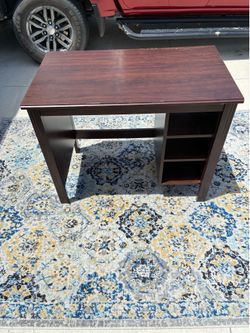Dark brown desk w shelves