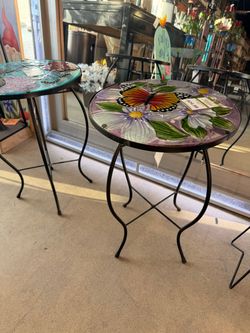 Wonder Garden stained glass Mosaic Patio Side Table – Indoor/Outdoor Accent Table - 5 styles
