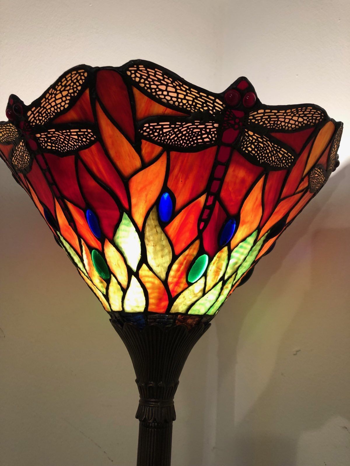 Tiffany stain glass vintage floor lamp