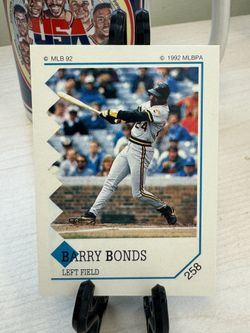 1992 Panini Stickers #258 Barry Bonds Pirates PLAYBALL ODDBALL Card