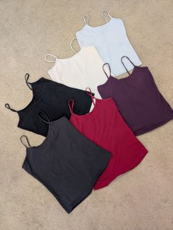 6 Forever 21 Cotton Stretch Cami Tanks assorted Colors~Size L ~New~Price Includes 6 Camisoles