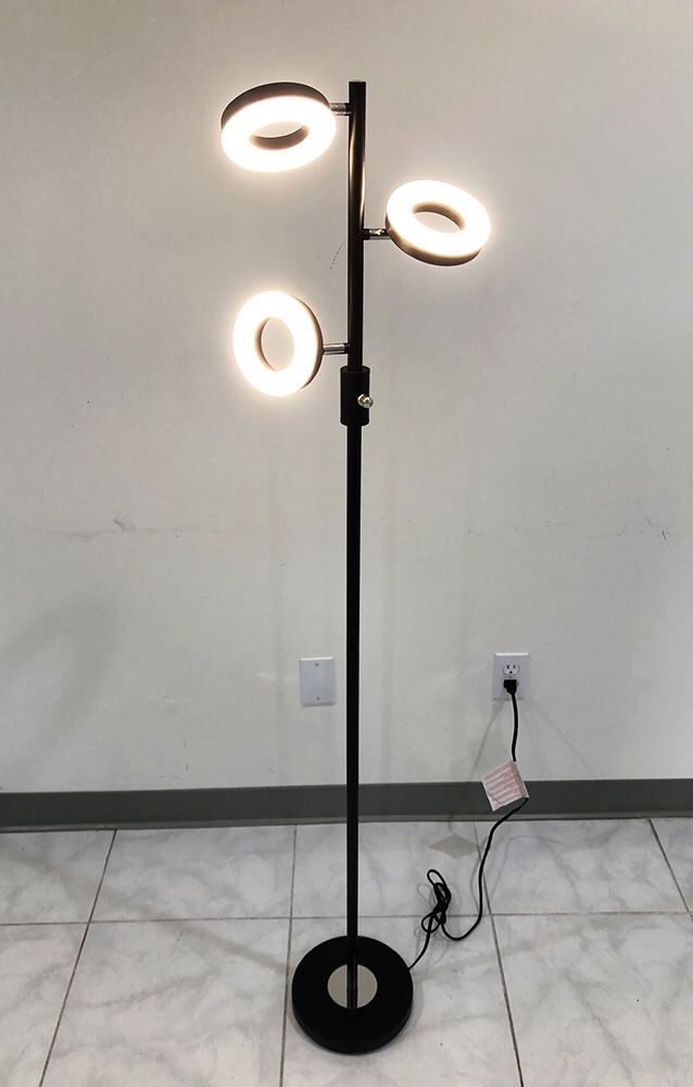 New $30 LED 3-Light Floor Lamp 5ft Tall Adjustable Tilt Lighting Fixture Home Decor Office