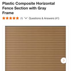 NewTechWood Ultra Easy Fencing 6 ft. H x 6 ft. W Peruvian Teak Wood Plastic Composite Horizontal Fence Section with Gray Frame($199 Each Box)