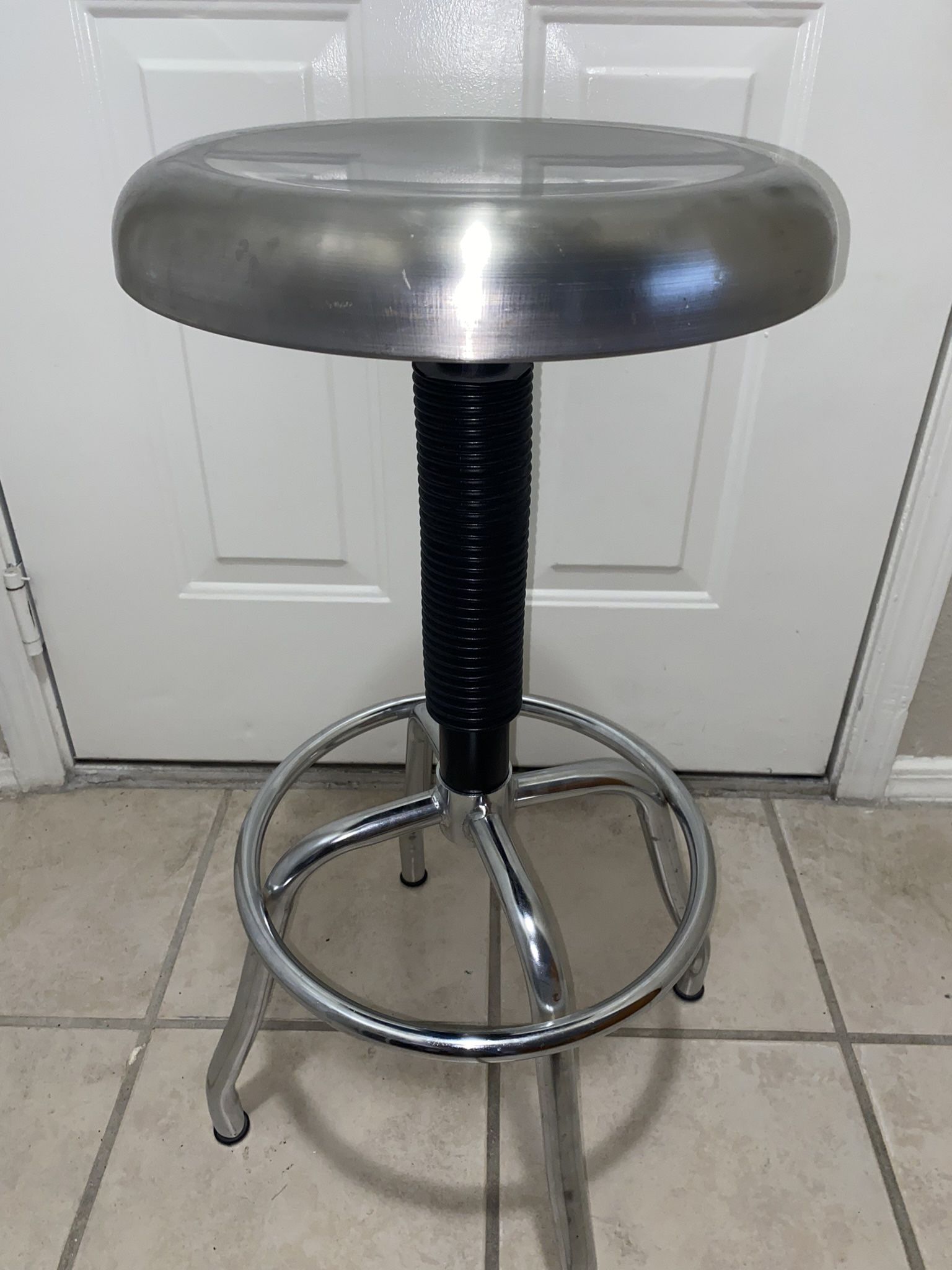 Gray Stool With Footrest