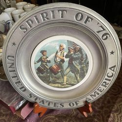 Antique Spirit Of TheAmerica 1776 Plate Porcelain  In The Middle