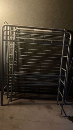 Gray metal loft bed