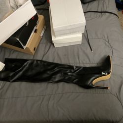 Black Thigh High Heels 