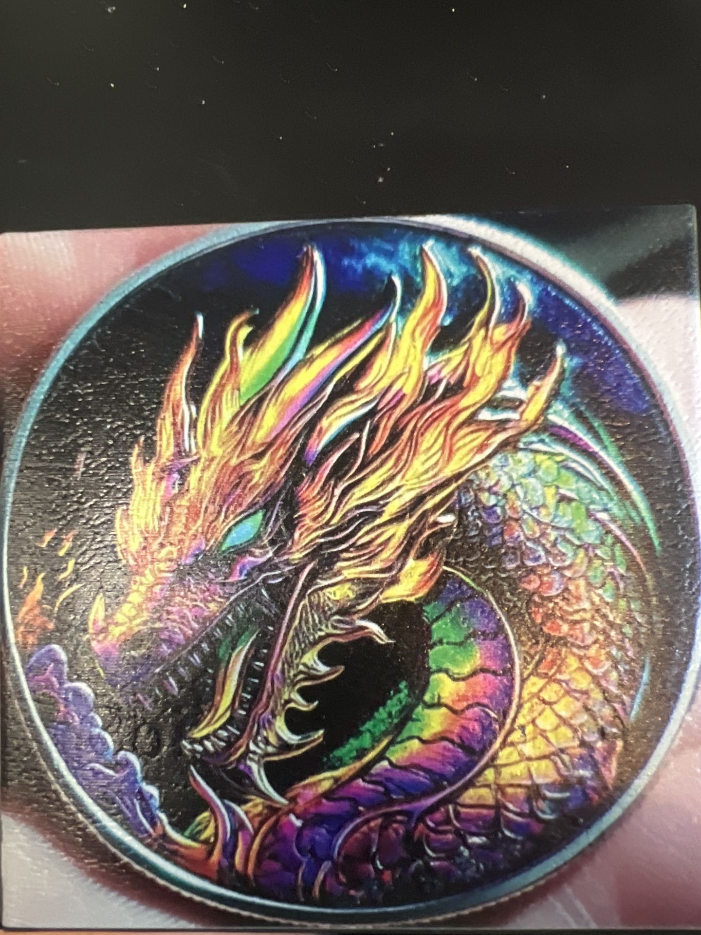 Colorized Morgan Silver Dollar – Dragon Design Reverse Mint Mark: D (Denver Mint)