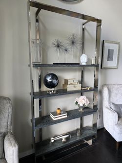 MODERN METAL DISPLAY SHELF / BOOKCASE – LIKE NEW ✨