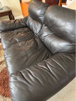 Free porch pickup- living set- leather couch, loveseat and recliner chain